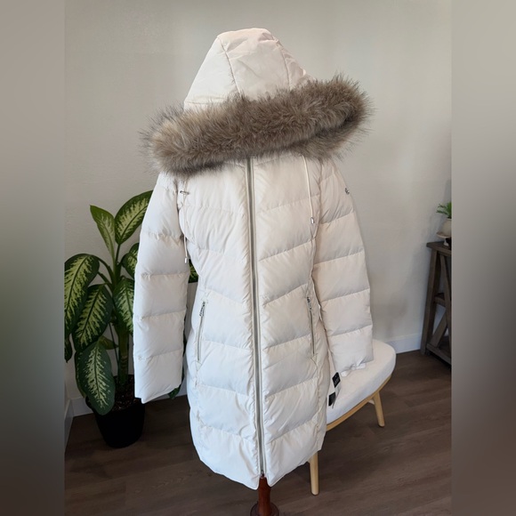 New Ralph Lauren RLL Faux-Fur-Trim Hooded Puffer Women’s Cream Coat Size M NWT - Picture 4 of 16